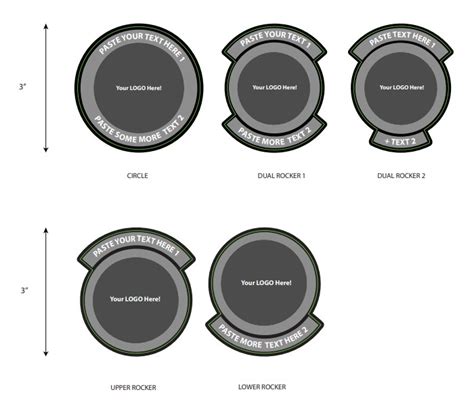 Customizable Blank Rocker Patch Template Designs