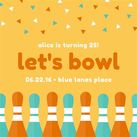 Customizable Bowling Invitation