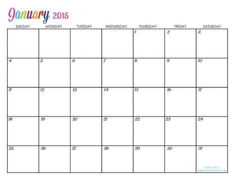 Customizable Calendar Printable