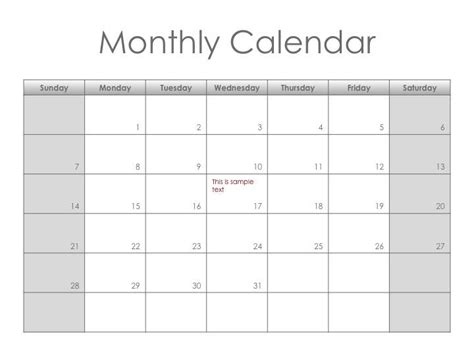 Customizable calendar template with grid layout in Word