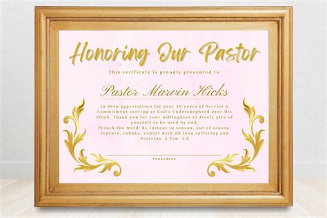 Customizable Church Anniversary Certificate Template