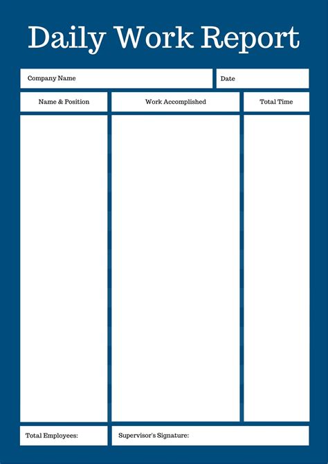 Customizable Daily Report Template