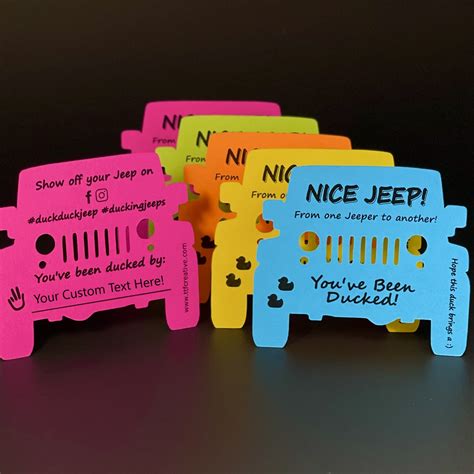 Customizable Duck Duck Jeep Tags