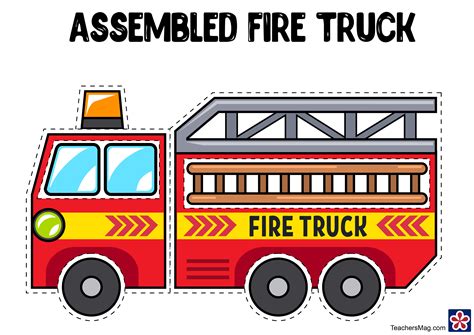 Customizable fire truck template for creative projects