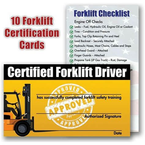 Customizable Forklift Certification Card Templates