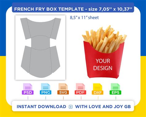 Customizable French Fries Box Template 2