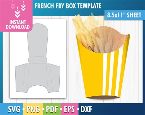 Customizable French Fries Box Template 5