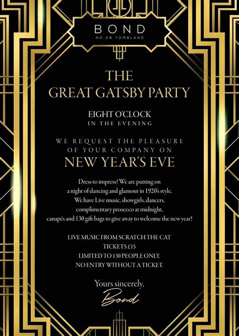 A customizable invitation for a Great Gatsby themed event