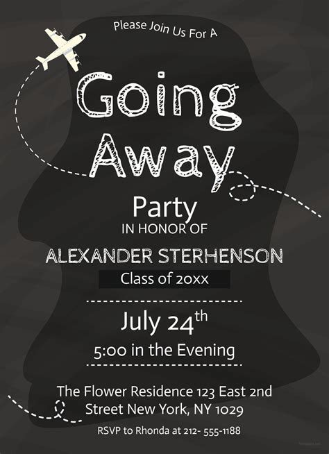 Customizable Going Away Party Invitation Template