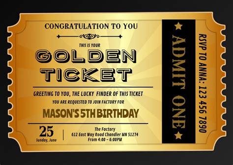 Customizable Golden Ticket