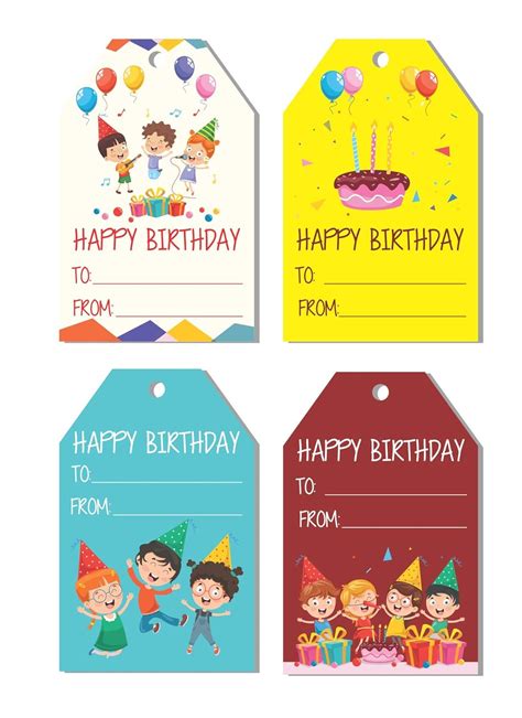 Customizable Happy Birthday Tags