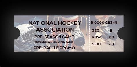 Customizable hockey ticket template