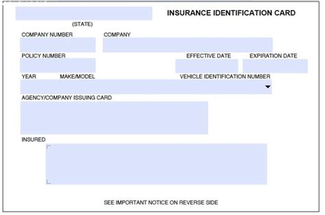 Customizable Insurance Card Template