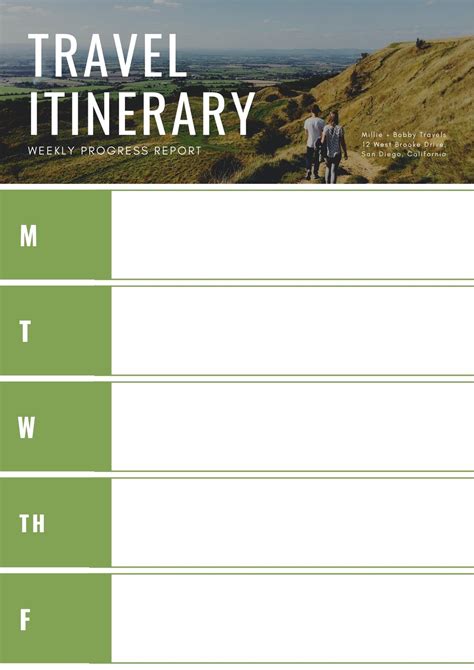 Customizable Itinerary Template