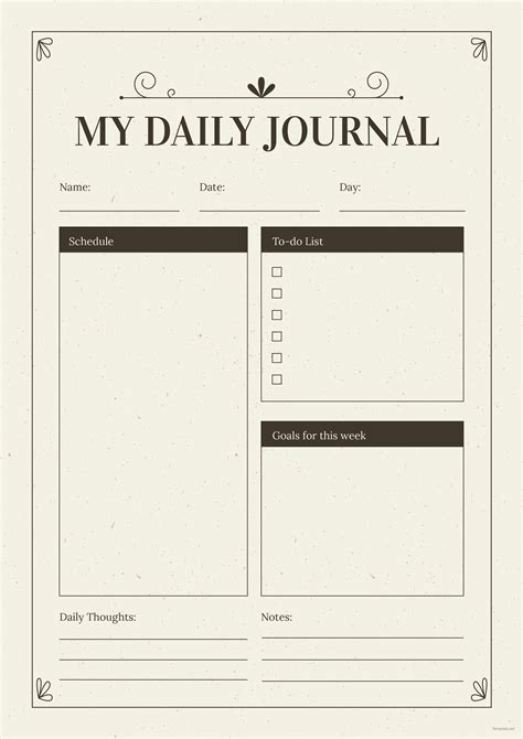 Customizable journaling templates