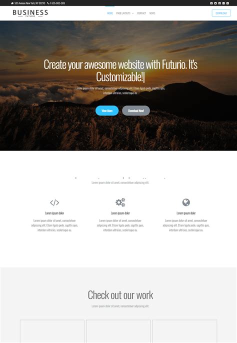 Customizable landing page template