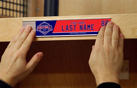 Customizable locker name tags with logo