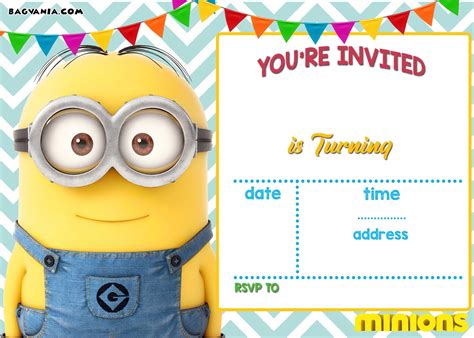 Customizable Minion Invitation Templates