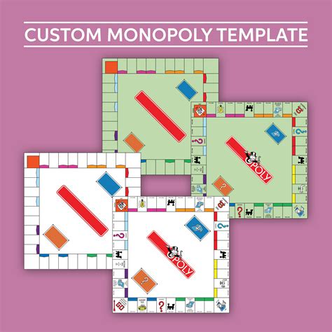 Customizable Monopoly Game Board Templates