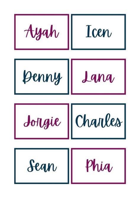 Customizable Name Tag Template