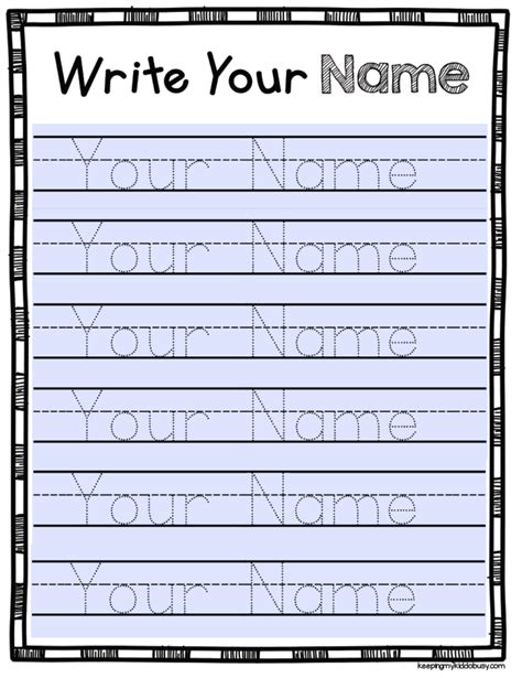 An adult creating a custom name tracing sheet