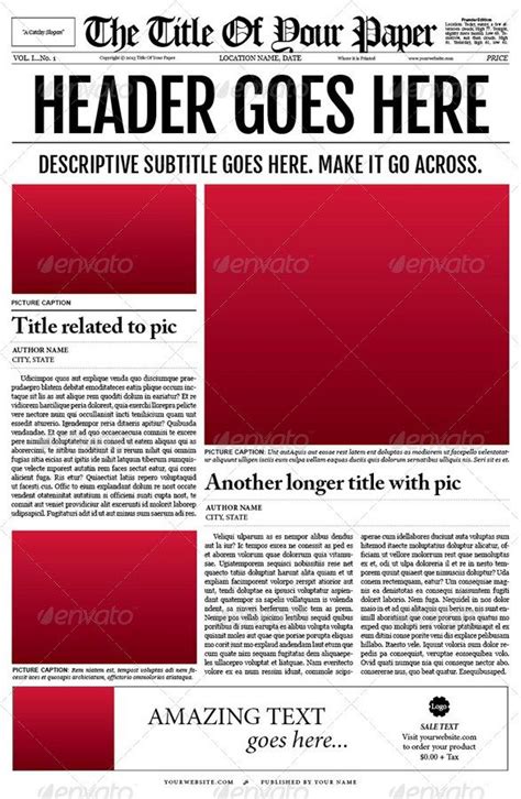 Customizable Newspaper Template