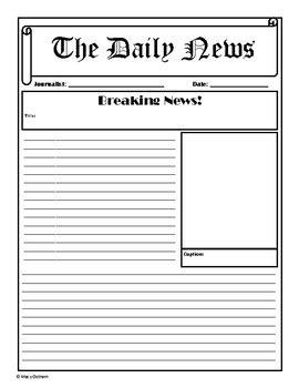 Customizable Newspaper Template for Teachers