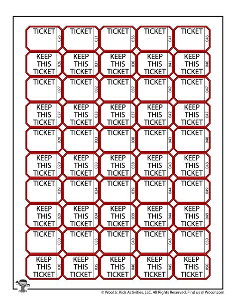 Customizable Numbered Raffle Ticket Template Example