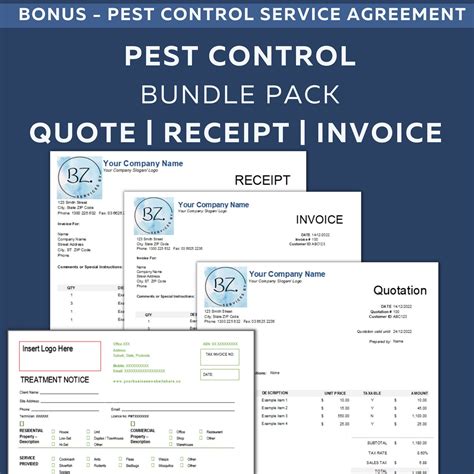 Customizable Pest Control Invoice Template