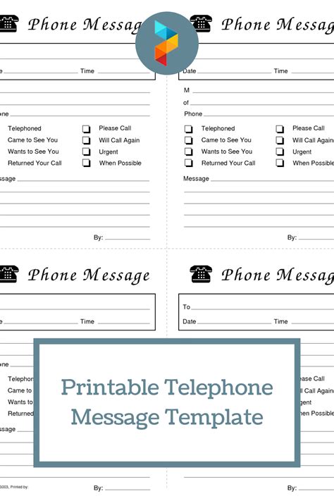 Customizable Phone Message Template