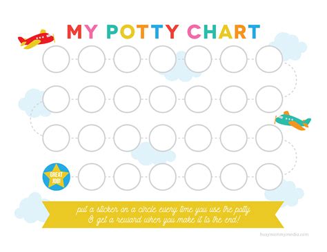 A customizable potty chart with a blank design, waiting for your child's name and picture