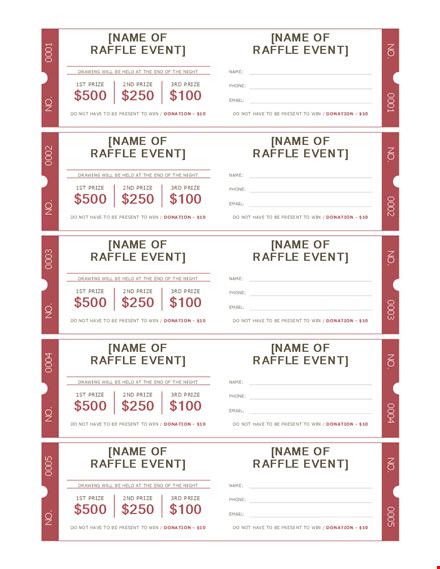 Customizable Raffle Ticket Template