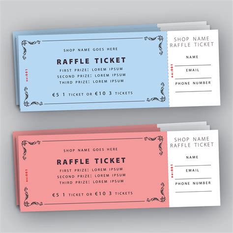 Customizable Raffle Ticket Template Example 2