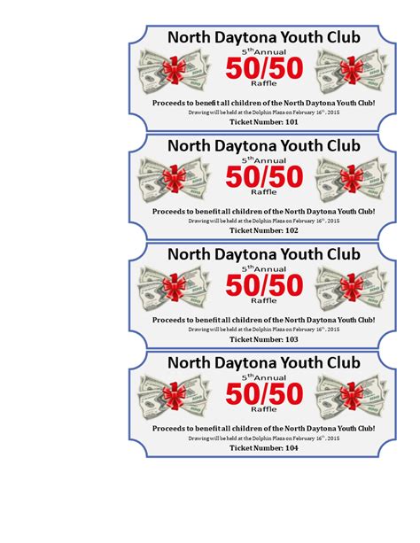 Customizable Raffle Ticket Template Example 4