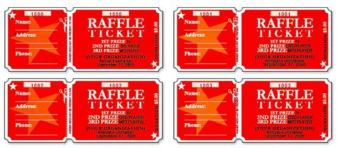 Customizable Raffle Ticket Template Example