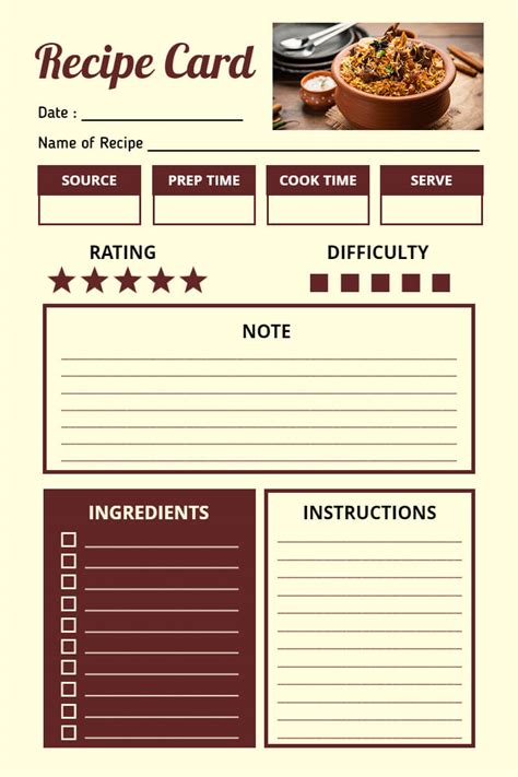 Customizable Recipe Card Templates