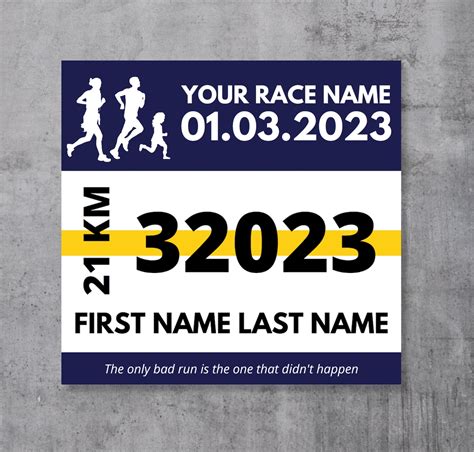 Customizable Running Bib Template