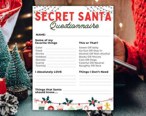 Customizable Secret Santa printable