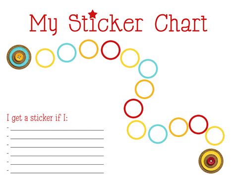 Free printable customizable sticker chart for kids