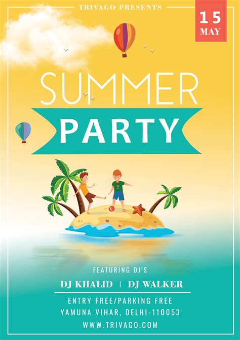 Customizable Summer Party Flyer Templates