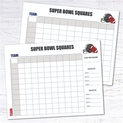 Customizable Super Bowl Squares