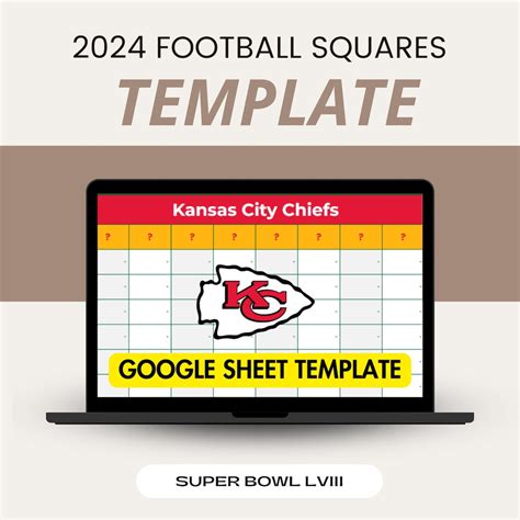 Customizable Super Bowl Squares Template