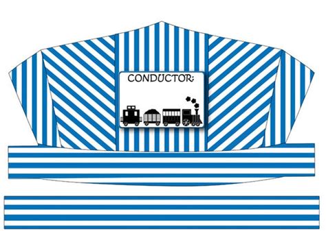 Customizable Train Conductor Hat Template