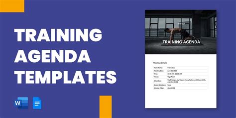 Customizable Training Agenda Template in Excel