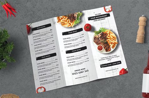 Customizable Tri Fold Menu Template