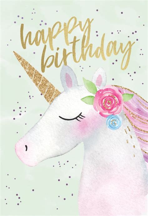 Customizable unicorn birthday cards printable for kids