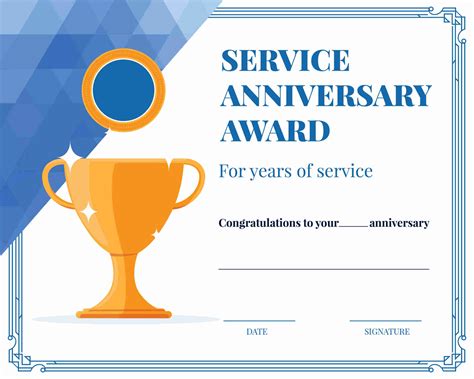 Customizable Work Anniversary Certificate Template