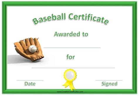 Customize your baseball certificate templates to fit your team's brand and style