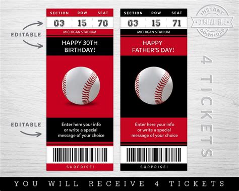 How to Customize Your Baseball Ticket Template