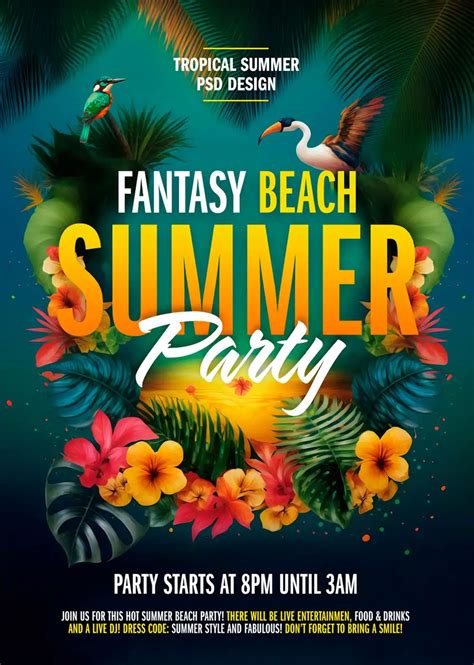 Customize Beach Party Flyer Template